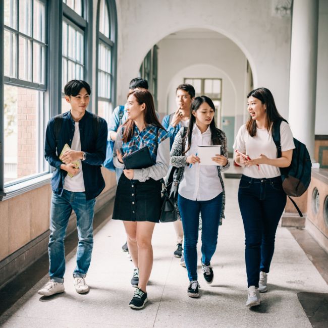 Students on campus